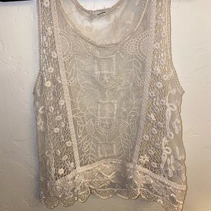 Sheer, lace loose fitting tank too